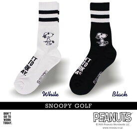 【NEW】SNOOPY GOLF スヌーピーゴルフジョー・クール/スヌーピーメンズミドルソックスPEANUTS 642-3986101-B/23C