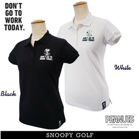 【NEW】SNOOPY GOLF スヌーピーゴルフDON'T GO TO WORK TODAY."ZERO AQUA" ジョー・クール/スヌーピーレディース半袖ポロシャツ PEANUTS642-3960501/23C