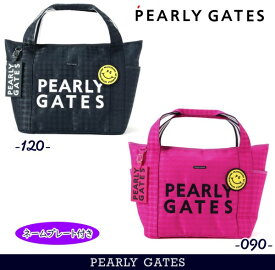 【NEW】PEARLY GATES パーリーゲイツ≪PG is PG≫ Big SMILYワッペン千鳥格子柄BIGトートバッグ/ロッカーバッグネームプレート付き 053-5981821/25C【正規品】