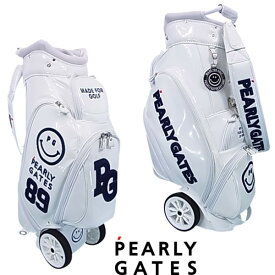 【premium-100】PEARLYGATES TRAVELERS CART !!パーリーゲイツトラベラーズカートキャディバッグアイスホワイトエナメルタイプ !!641-1984108【WEB限定100本】