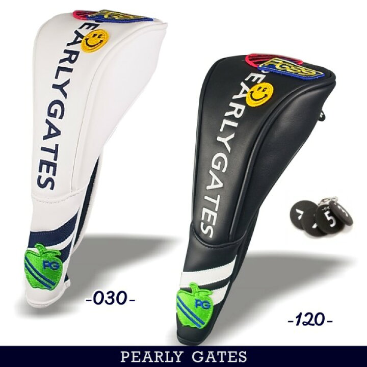 PEARLY GATES パーリーゲイツ ヘッドカバー 3点セット ニコちゃん 淡い  