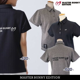 【PREMIUM SALE 30%OFF】マスターバニーbyパーリーゲイツMASTER BUNNY EDITION レディース100d 28Gエステルストライプ バックロゴ刺しゅう半袖シャツ =MADE IN JAPAN=759-5160506/25B【正規品】【GOLFWAVE-5】