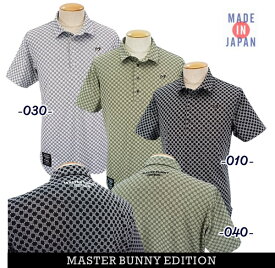 【PREMIUM SALE OFF】マスターバニーbyパーリーゲイツMASTER BUNNY EDITION キューブモノグラムメンズ ジャガード半袖シャツ =JAPAN MADE= 758-3160303/23A