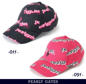 【NEW】PEARLY GATES パーリーゲイツ【Pink with BLACK】Pink ロゴキャップ053-3287807/23C