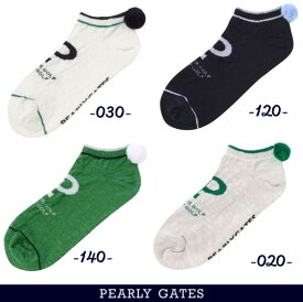 【PREMIUM SALE】PEARLY GATES パーリーゲイツENJOY”moyatto" レディースボンボンアンクルソックス =JAPAN MADE=053-3186202/23AF