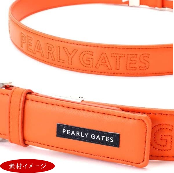 【NEW】PEARLY GATES パーリーゲイツ軽量！ソフトレザーエンボスロゴ ベルト=JAPAN MADE=  053-3182111/23A パーリーゲイツ by ゴルフウェーブ
