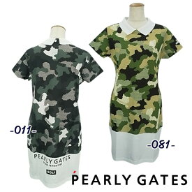 【PREMIUM SALE】PEARLY GATES パーリーゲイツPLAY CAMO！ベアカノコ カモフラ柄レディース 半袖ポロワンピース=JAPAN MADE= 055-2124512/22B【PLAYCAMO】