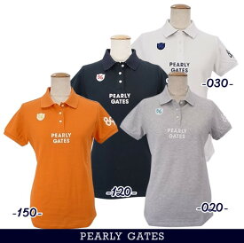 【PREMIUM SALE】PEARLY GATES パーリーゲイツP/G2段ロゴ レディースカノコ半袖ポロシャツ=JAPAN MADE= 055-3160112/23A