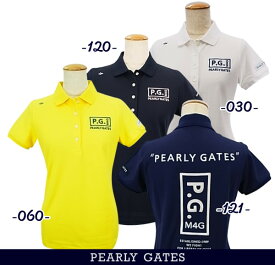 【PREMIUM SALE】PEARLY GATES パーリーゲイツP.G.M4G 吸収拡散/ドライマスター レディースバックロゴ刺しゅうカノコ半袖ポロシャツ=JAPAN MADE= 055-3160302/23A