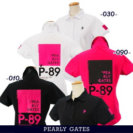【PREMIUM CHOICE】PEARLY GATES パーリーゲイツ伸長回復ストレッチTEXBRID'eco blue'レディース カノコ半袖ポロシャツ【Pink with BLACK】=MADE IN JAPAN=055-3260802/23C