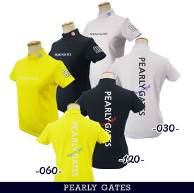 【NEW】PEARLY GATES パーリーゲイツ超軽量！ストレッチドビー レディースバックプリント半袖モックシャツ=MADE IN JAPAN= 055-4167502/24B