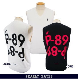 【NEW】PEARLY GATES パーリーゲイツP-89バックロゴ メンズVネックニットベスト【Pink with BLACK】053-3273801/23C