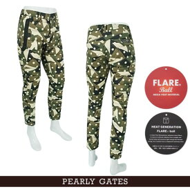 【PREMIUM SALE OFF】PEARLYGATES パーリーゲイツ発熱/保温フレアボール テクノストレッチCAMO&DOT メンズ中わたキルティング防寒パンツ 053-3131017/22D【CAMO-DOT】【DOWN-BOUKAN】