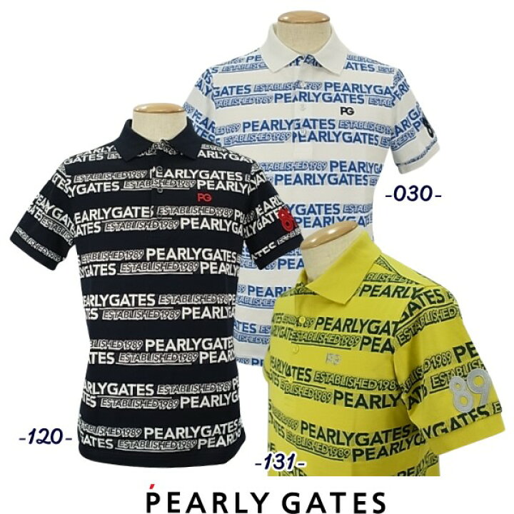 【PREMIUM CHOICE】PEARLY GATES パーリーゲイツロゴボーダー メンズ半袖ポロシャツ =JAPAN MADE=  053-2160403/22B パーリーゲイツ by ゴルフウェーブ