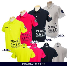 【NEW】PEARLY GATES パーリーゲイツ筆記体ロゴグラフィックハニカムリバーメンズ 半袖ポロシャツ=JAPAN MADE= 053-3160401/23B