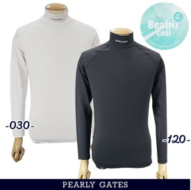 【PREMIUM CHOICE】PEARLY GATES パーリーゲイツ吸水速乾/UVカット Beatris cool!!メンズ ネックロゴ長袖インナーシャツ053-3166401/23B