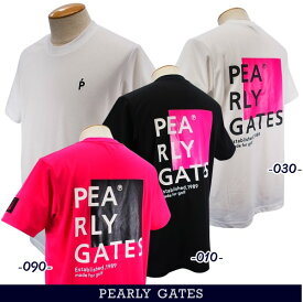 【NEW】PEARLY GATES パーリーゲイツ【Pink with BLACK】T/C ポンチローマメンズ半袖Tシャツ =MADE IN JAPAN=053-3263801/23C