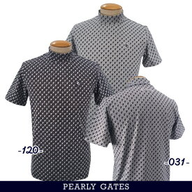 【NEW】PEARLY GATES パーリーゲイツPGモノグラムグラフィック ハイゲージジャガードメンズ半袖モックシャツ 053-4167305/24A