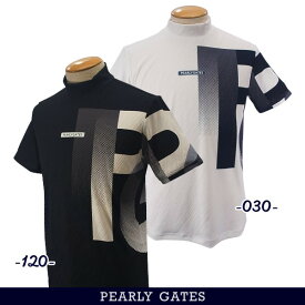 【NEW】PEARLY GATES パーリーゲイツBIG!PGボックスロゴ 幾何リンクスジャガード メンズ半袖モックシャツ=MADE IN JAPAN= 053-4167309/24A