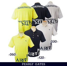【PREMIUM SALE 40%OFF】PEARLY GATES パーリーゲイツBigロゴボーダージャガード メンズ半袖ポロシャツ 053-4260609/24B