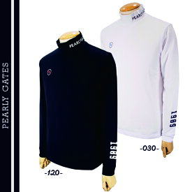 【NEW】PEARLY GATES パーリーゲイツ快適！コットンベア天竺 定番系メンズ長袖モックシャツ 053-5266905/25C【正規品】