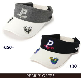 【NEW】PEARLY GATES パーリーゲイツ”P” カレッジロゴ デコワッペンバイザー053-4187002/23D