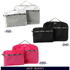 【PREMIUM OUTLET40%OFF】Jack Bunny!! by PEARLY GATESジャックバニー!! JBロゴテープ メッシュ使いユーティリティーポーチ/ランドリーバッグ2個セット 262-3284140/23D【GOLFWAVE】