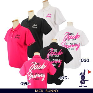 【PREMIUM SALE】Jack Bunny!! by PEARLY GATESジャックバニー!! 秒乾FIELDSENSORBOX FIT レディースカノコ バックプリント半袖ポロシャツ 263-4260712/24C