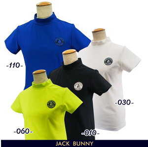【PREMIUM SALE】Jack Bunny!! by PEARLY GATESジャックバニー!! SWING EVERYDAY!サークルロゴワッペン ドライタッチレディース 半袖モックシャツ=MADE IN JAPAN= 263-3267828/23C【GOLFWAVE】