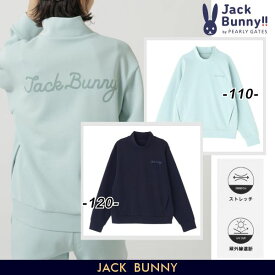 【PREMIUM SALE 30%OFF】Jack Bunny!! by PEARLY GATESジャックバニー!! ストレッチPEダンボールレディース JB筆記体ロゴ & UVカットモックネック長袖プルオーバー/トレーナー【JB FLEXY】263-6162128/26AF【正規品】【GOLFWAVE-12】