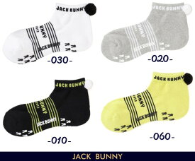【NEW】Jack Bunny!! by PEARLY GATESジャックバニー!! 抗菌防臭"NON SLIP PRINT"レディースL字型 ボンボンアンクルソックス=MADE IN JAPAN= 262-4186116/24A