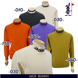 【PREMIUM SALE 40%OFF】Jack Bunny!! by PEARLY GATESジャックバニーネックロゴ ストレッチ天竺 メンズ ハイネック コットンニットセータープルオーバー 262-2274011/22D