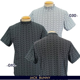 【PREMIUM SALE】Jack Bunny!! by PEARLY GATESジャックバニー!! 吸汗/速乾/UVカット！スペースマスターUV ロゴ総柄メンズ 半袖モックシャツ=MADE IN JAPAN= 262-3267725/23C【GOLFWAVE】