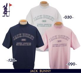 【NEW】Jack Bunny!! by PEARLY GATESジャックバニー!! カレッジロゴ メンズ半袖リップルカノコモックシャツ262-4167341/24A【jb-tag-24ss】