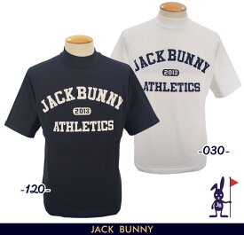 【NEW】Jack Bunny!! by PEARLY GATESジャックバニー!! 袋インターシャロゴジャガード メンズ半袖ニット モックネックプルオーバー262-4175343/24A