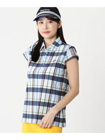FD30/-×ドライマスター鹿の子サッカーストライプポロシャツ ＜マドラスチェックプリント＞ PEARLY GATES パーリーゲイツ トップス ポロシャツ グリーン ブルー【送料無料】[Rakuten Fashion]