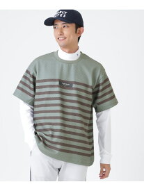 リサイクルモールカルゼクウォーター半袖クルーネックプルオーバー ＜ボーダー柄＞ (MENS) PEARLY GATES パーリーゲイツ トップス その他のトップス ブルー【送料無料】[Rakuten Fashion]