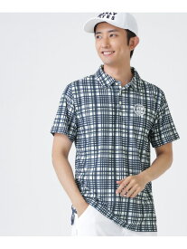 メッシュジャガード半袖ポロシャツ ＜チェック柄＞ (MENS) PEARLY GATES パーリーゲイツ トップス ポロシャツ ホワイト【送料無料】[Rakuten Fashion]