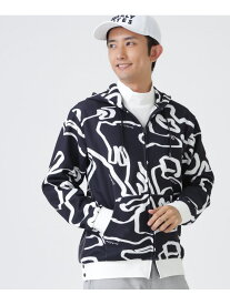 Wハニカムストレッチフルジップフーディ ＜変形ウサギ柄＞ (MENS) PEARLY GATES パーリーゲイツ トップス スウェット・トレーナー ネイビー【送料無料】[Rakuten Fashion]