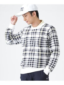 14Gメッシュクルーネックニットプルオーバー ＜チェック柄＞ (MENS) PEARLY GATES パーリーゲイツ トップス ニット ホワイト【送料無料】[Rakuten Fashion]