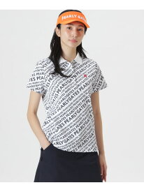 ポップコーンニット半袖ポロシャツ ＜ランダムロゴバイヤスボーダー柄＞ PEARLY GATES パーリーゲイツ トップス ポロシャツ ホワイト【送料無料】[Rakuten Fashion]