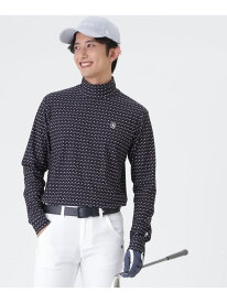 トゥルーボーテトリコットストレッチ長袖ハイネックカットソー ＜マイクロとびうさPG柄＞ (MENS) PEARLY GATES パーリーゲイツ トップス その他のトップス ネイビー【送料無料】[Rakuten Fashion]
