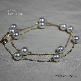 真珠【真珠　ネックレス】あこや真珠 パール K18/PT850 プラチナ ネックレス ベビーパール ステーションネックレス【パール　ネックレス】pearl necklace アコヤ真珠 照り真珠 楽天 レディース ジュエリー アクセサリー