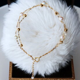 akoya 【アコヤ真珠 4-4.5mm】【ベビーパール】【ミラーボール】【パール ブレスレット】海水真珠 K18【イエローゴールド】/ PT850 プラチナ本真珠 パール あこや真珠 あこやパール スライド レディース アクセサリー シンプル おしゃれ カジュアル プレゼント