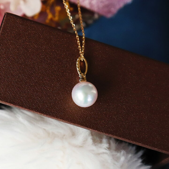 楽天市場】K18 あこや真珠 DIA ネックレスダイア akoya necklace D0 
