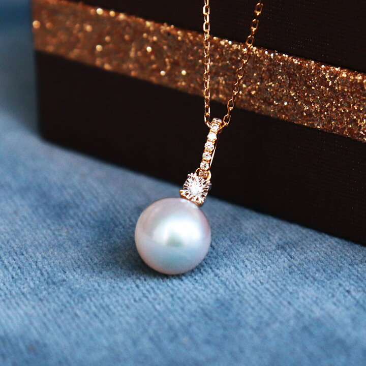 楽天市場】K18 あこや真珠 DIA ネックレスダイア akoya necklace D0 