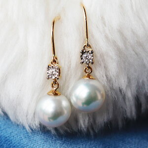 K18 ^ DIA sAX_CA akoya piace D0.04ct 2pcs