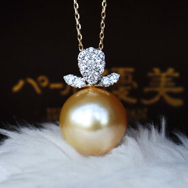 K18/K18WG 南洋真珠12mm 高級 DIA ネックレスダイア southsea pearl necklace D0.28ct 11pcs
