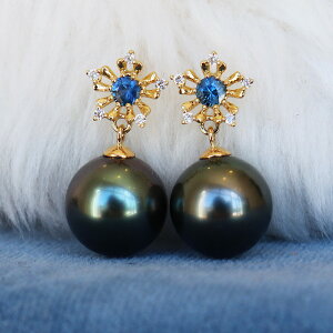 ^@18K DIA u[Tt@CA@^q`Y ㎿ 9-10mm O[ubN ^q` D0.02ct 10pcs S0.2ct 2pcs