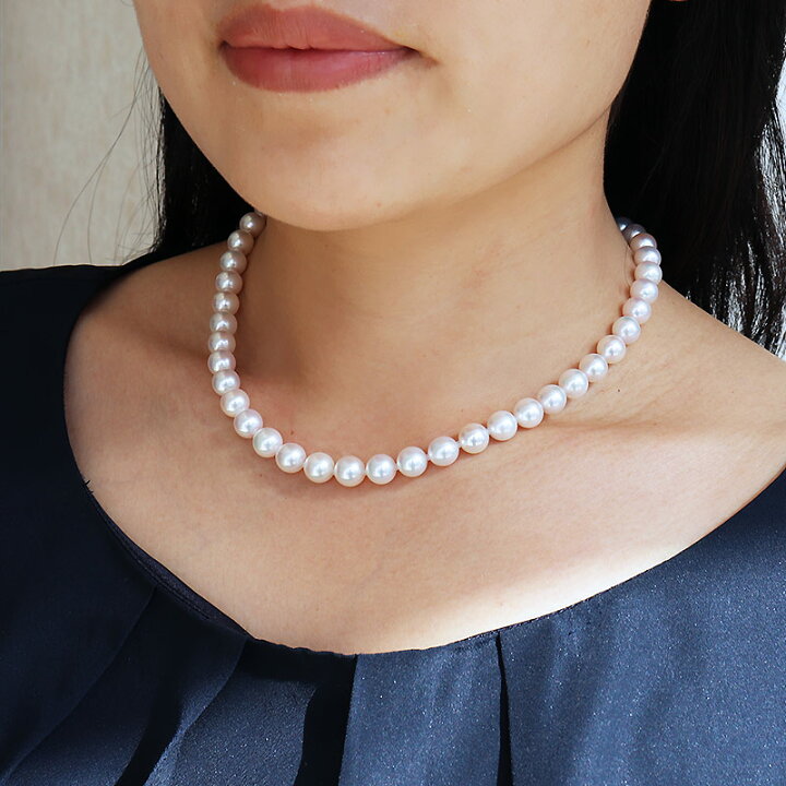 楽天市場】akoya 海水真珠 準花珠 アコヤ真珠 準花珠真珠 ネックレス 